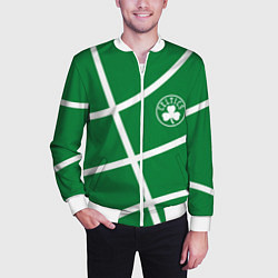 Бомбер мужской Boston Celtics green, цвет: 3D-белый — фото 2