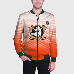 Бомбер мужской Анахайм Дакс - оранжевая геометрия, цвет: 3D-черный — фото 2