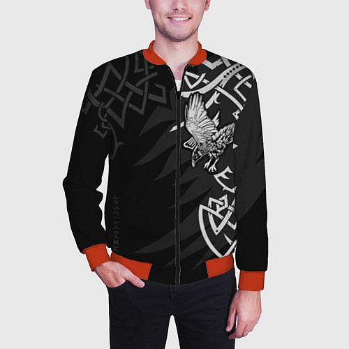 Мужской бомбер Верные спутники Одина / 3D-Красный – фото 3