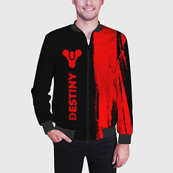 Бомбер мужской Destiny - red gradient по-вертикали, цвет: 3D-черный — фото 2