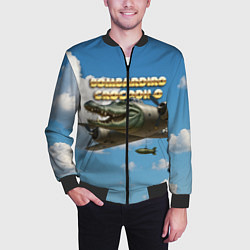 Бомбер мужской Bombardino Crocodillo мем, цвет: 3D-черный — фото 2