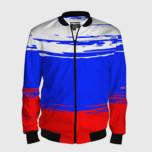 Мужской бомбер Патриот - флаг / 3D-Черный – фото 1