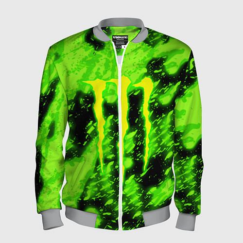 Мужской бомбер Monster energy кислотное лого / 3D-Меланж – фото 1