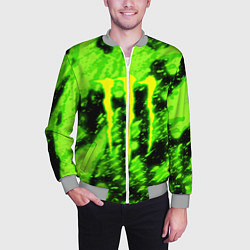 Бомбер мужской Monster energy кислотное лого, цвет: 3D-меланж — фото 2