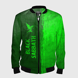 Бомбер мужской Black Sabbath - green gradient по-вертикали, цвет: 3D-черный