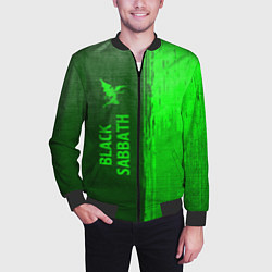 Бомбер мужской Black Sabbath - green gradient по-вертикали, цвет: 3D-черный — фото 2