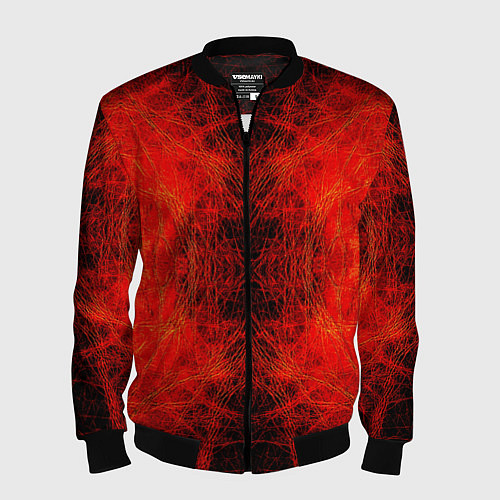 Мужской бомбер Красно-черная кожа дракона / 3D-Черный – фото 1