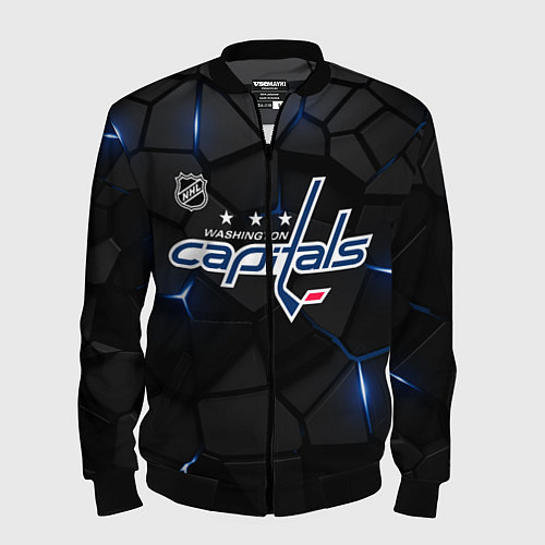 Мужской бомбер Вашингтон Кэпиталз - плиты с подсветкой / 3D-Черный – фото 1