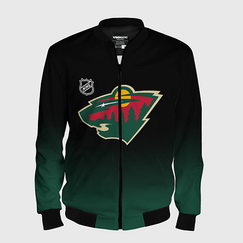 Мужской бомбер Миннесота Уайлд - градиент / 3D-Черный – фото 1