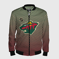 Бомбер мужской Миннесота Уайлд - геометрический градиент, цвет: 3D-черный