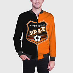 Бомбер мужской ФК Урал - оранжево черные, цвет: 3D-черный — фото 2