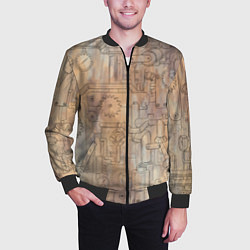 Бомбер мужской Стимпанк элементы, цвет: 3D-черный — фото 2