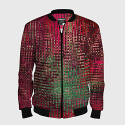 Бомбер мужской Текстурный тёмный красно-зелёный, цвет: 3D-черный