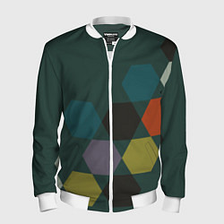 Бомбер мужской Кластер зеленая ночь, цвет: 3D-белый