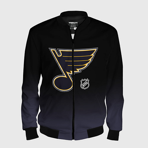 Мужской бомбер Сент Луис Блюз - градиент / 3D-Черный – фото 1