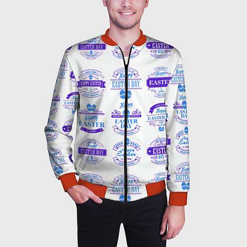 Мужской бомбер Easter holidays / 3D-Красный – фото 3