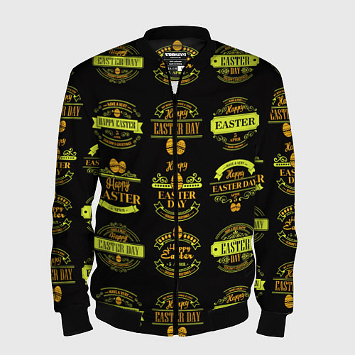 Мужской бомбер Easter holidays / 3D-Черный – фото 1