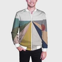 Бомбер мужской Черное солнце красная луна, цвет: 3D-белый — фото 2