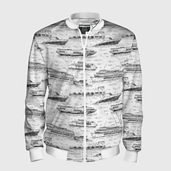 Бомбер мужской Корабли на Неве, цвет: 3D-белый