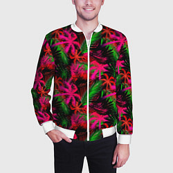 Бомбер мужской Palm red pink, цвет: 3D-белый — фото 2