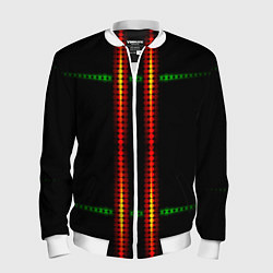 Мужской бомбер Neon black green circles