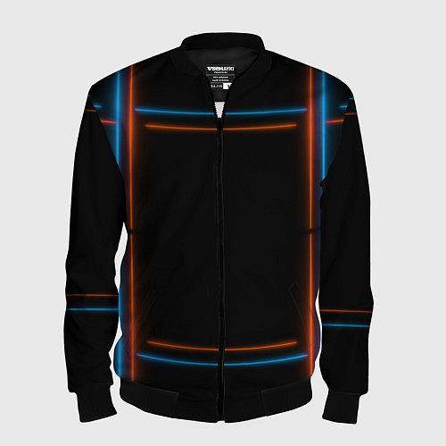 Мужской бомбер Neon black red blue / 3D-Черный – фото 1