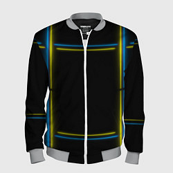 Бомбер мужской Neon yellow blue, цвет: 3D-меланж