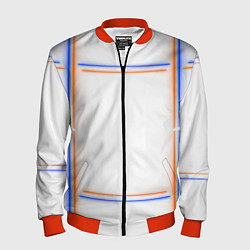 Бомбер мужской Neon white orange blue, цвет: 3D-красный