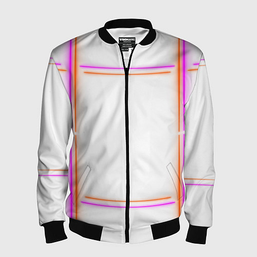 Мужской бомбер Neon white orange pink / 3D-Черный – фото 1