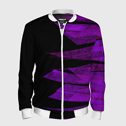 Бомбер мужской Color purple black stripes, цвет: 3D-белый