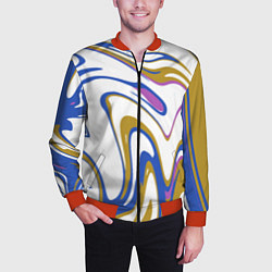 Бомбер мужской Цветные вихри, цвет: 3D-красный — фото 2