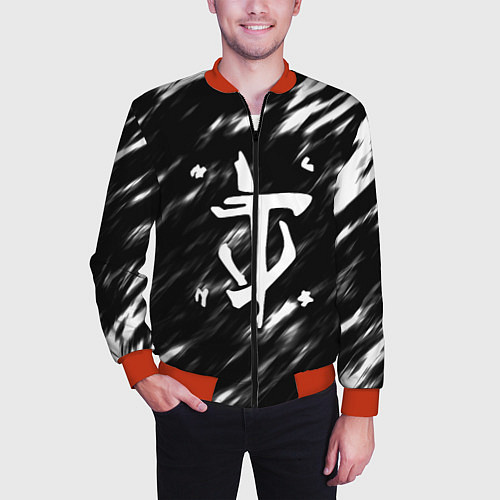 Мужской бомбер Doom штрихи красок / 3D-Красный – фото 3