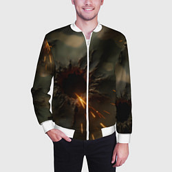 Бомбер мужской Следы от пуль на камуфляже, цвет: 3D-белый — фото 2