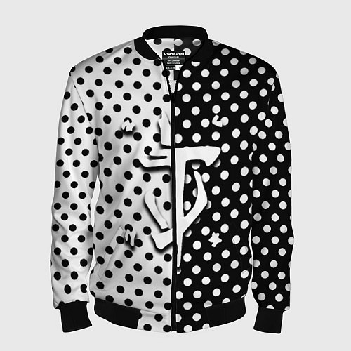 Мужской бомбер Doom точки черно белые / 3D-Черный – фото 1