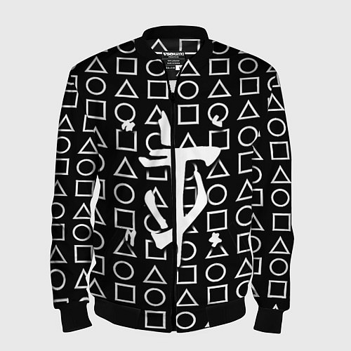 Мужской бомбер Doom geometry pattern / 3D-Черный – фото 1