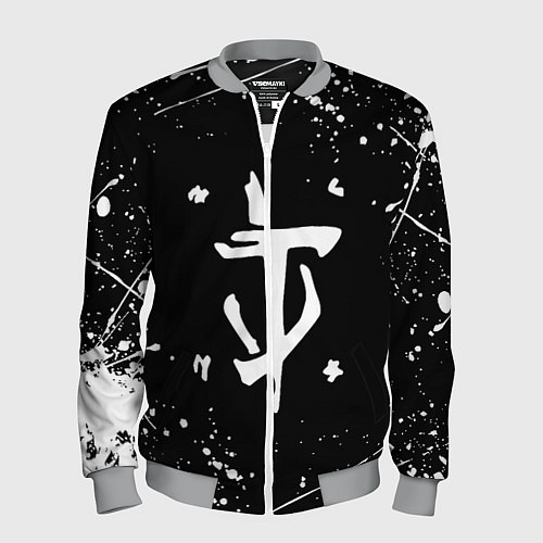 Мужской бомбер Doom краски белые / 3D-Меланж – фото 1