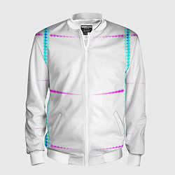 Мужской бомбер Color white blue pink stripes