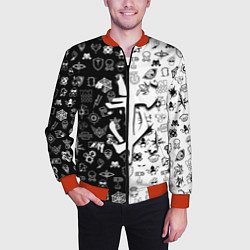 Бомбер мужской Doom ачивки паттерн, цвет: 3D-красный — фото 2
