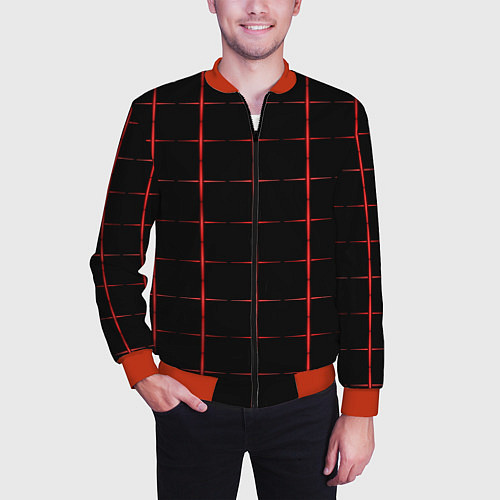 Мужской бомбер Color black red crosses / 3D-Красный – фото 3