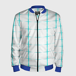 Мужской бомбер Color white light blue crosses