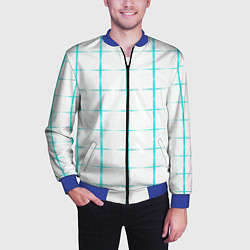 Бомбер мужской Color white light blue crosses, цвет: 3D-синий — фото 2