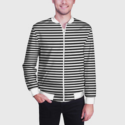 Бомбер мужской Тельняшка подводника, цвет: 3D-белый — фото 2