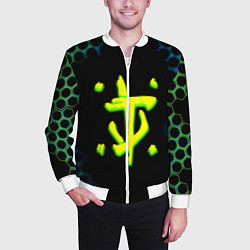 Бомбер мужской Doom соты кислотное лого, цвет: 3D-белый — фото 2