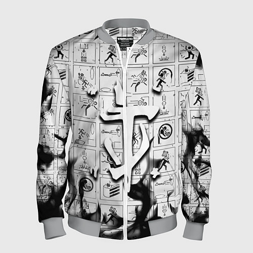 Мужской бомбер Doom x portal fire / 3D-Меланж – фото 1