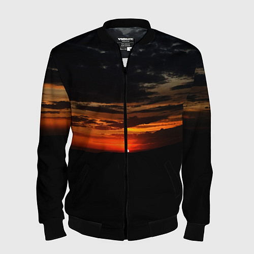 Мужской бомбер Закат на плато / 3D-Черный – фото 1
