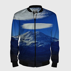 Бомбер мужской Эльбрус с облаками, цвет: 3D-черный