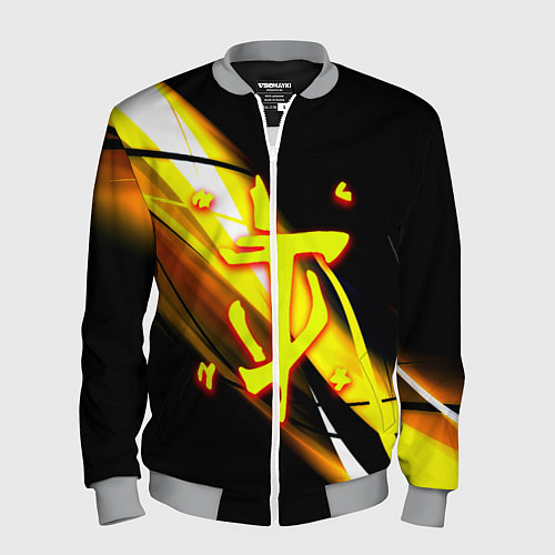 Мужской бомбер Doom геометрия из полос / 3D-Меланж – фото 1