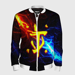 Бомбер мужской Doom шторм с молниями, цвет: 3D-белый