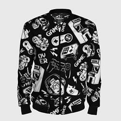 Мужской бомбер Retro gamer pattern
