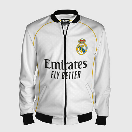 Мужской бомбер Мбаппе Реал Мадрид домашняя форма 2526 / 3D-Черный – фото 1